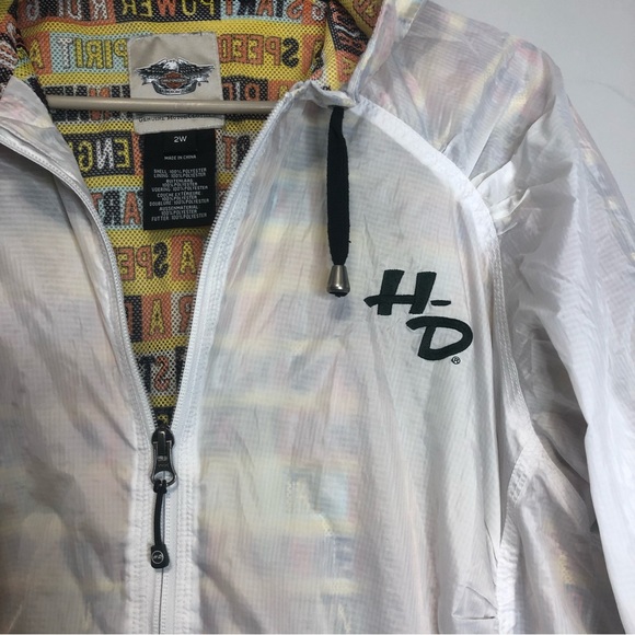 Harley Davidson Windbreaker Jacket Transparent Letter Block Spell Out, size 2W - Picture 3 of 14
